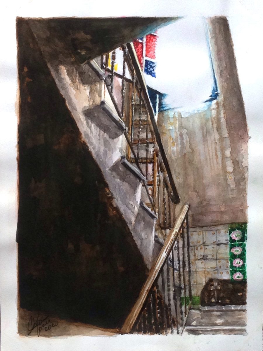 Escalera desde abajo