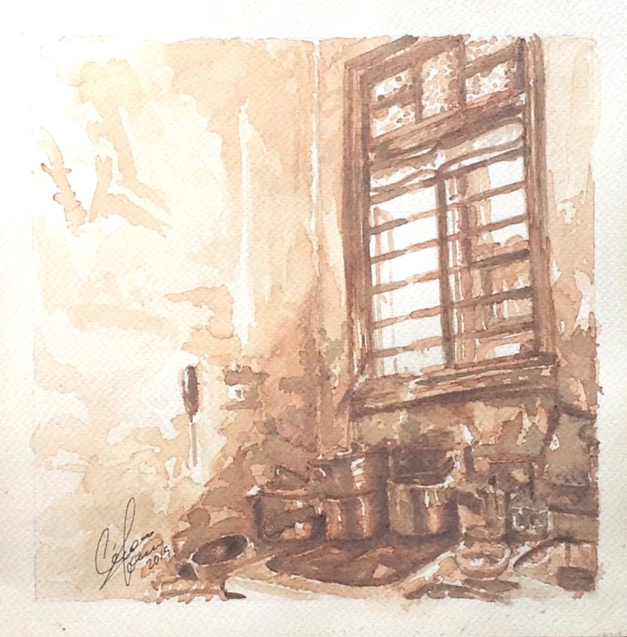 Ventana en sepia